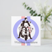 60年代のスクーター·ボーイ·結婚式招待状の標的 招待状 (スタンド正面)
