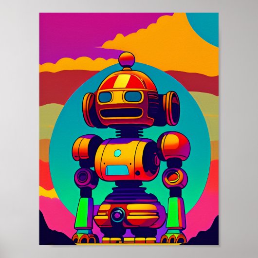 60年代のスケルトンインスパイアロボットポスター ポスター (正面)