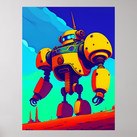 60年代のスケルトンインスパイアロボットポスター ポスター (正面)