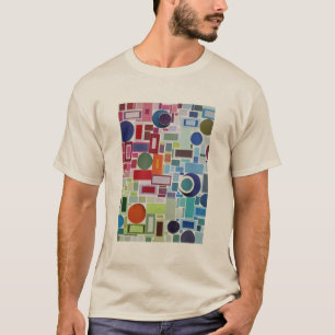 60年代のディスコのレトロのモザイクコラージュの抽象芸術 Tシャツ