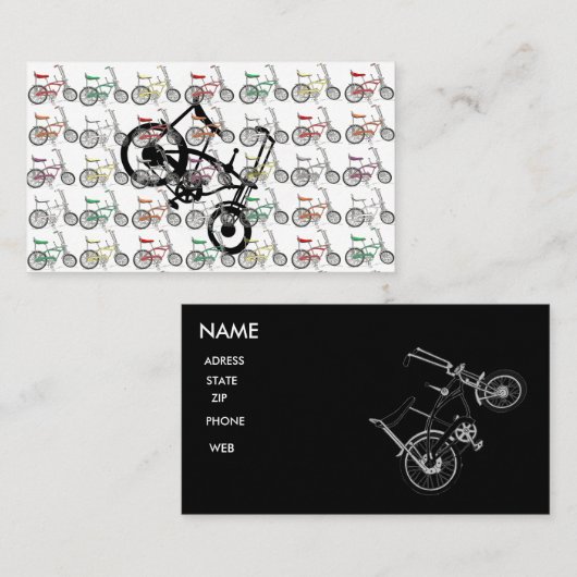 60年代のバイクの自転車クラシックなSCHWINNの名刺 名刺 (正面/裏面)