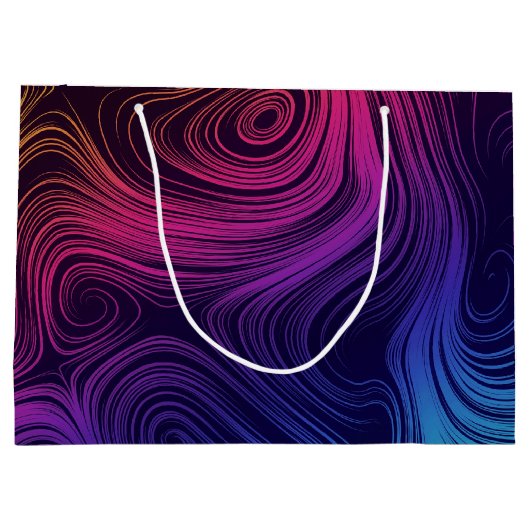 60年代のバイブサークルと渦巻きパタクールーン ラージペーパーバッグ (裏面)