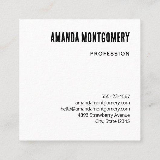 60年代のバイブサークルと渦巻きパターン スクエア名刺 (裏面)