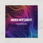 60年代のバイブサークルと渦巻きパターン スクエア名刺 (正面)