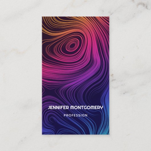 60年代のバイブサークルと渦巻きパターン 名刺 (正面)