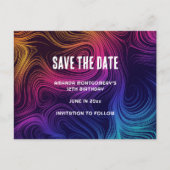 60年代のビーサークル&スワクールールは日付を保存 インビテーションポストカード (正面)