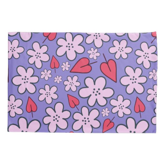 60年代のフラワードードル 枕カバー (裏面)