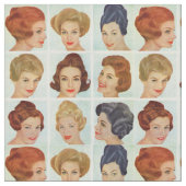 60年代のヘアスタイルの格子 ファブリック (クローズアップ)