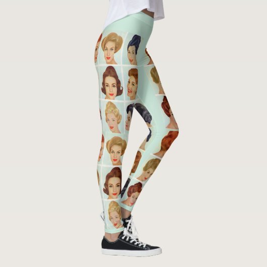 60年代のヘアスタイルの格子 レギンス (右)