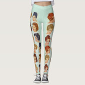 60年代のヘアスタイルの格子 レギンス (正面)