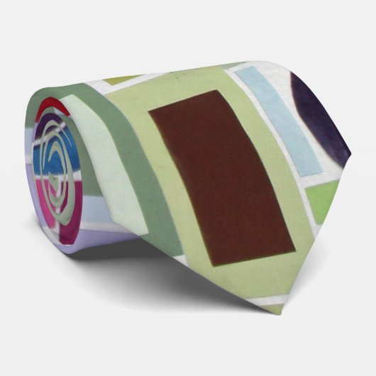 60年代のレトロのディスコ色のコラージュのモザイク抽象芸術 ネクタイ (ロール)