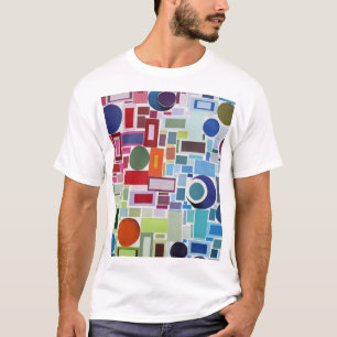 60年代のレトロの幾何学的でサイケデリックなコラージュ Tシャツ