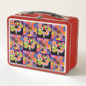 60年代のヴィンテージのデザイン メタルランチボックス (正面)