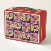 60年代のヴィンテージのデザイン メタルランチボックス (裏面)