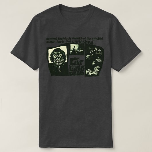 60年代のヴィンテージカルト恐怖の洞窟 Tシャツ (デザイン正面)