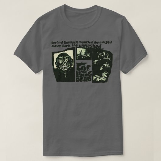 60年代のヴィンテージカルト恐怖の洞窟 Tシャツ (デザイン正面)