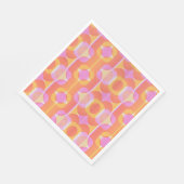 60年代のヴィンテージレトロピンクとオレンジパターン（の模様が）ある スタンダードランチョンナプキン (角)