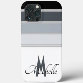 60年代の単色スタイリッシュパタストライプーンモノグラム Case-Mate iPhoneケース (裏面)