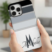 60年代の単色スタイリッシュパタストライプーンモノグラム Case-Mate iPhoneケース