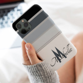 60年代の単色スタイリッシュパタストライプーンモノグラム iPhone 13 PRO MAXケース