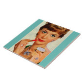 60年代の口紅の女性 タイル (側面)