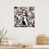 60年代の抽象芸術コラージュ ポスター (キッチン)