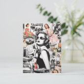 60年代の抽象芸術コラージュ ポストカード (スタンド正面)