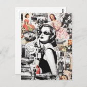 60年代の抽象芸術コラージュ ポストカード (正面/裏面)