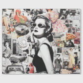 60年代の抽象芸術コラージュ ラッピングペーパー (フラット)