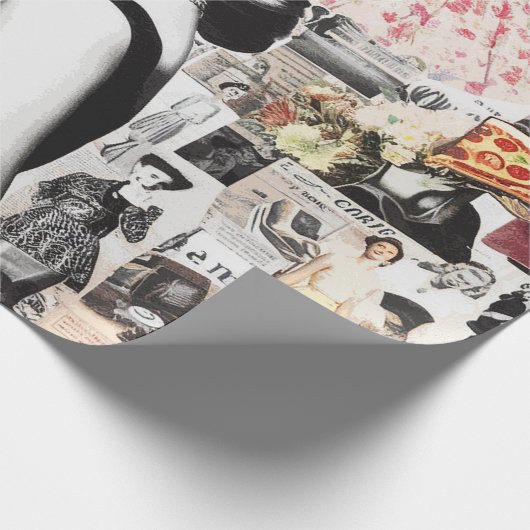 60年代の抽象芸術コラージュ ラッピングペーパー (角)