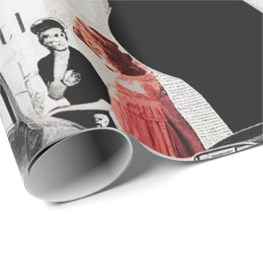 60年代の抽象芸術コラージュ ラッピングペーパー (ロールコーナー)