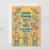 60年代の生まれGroovy Hippieの60番目の誕生日 招待状 (正面)