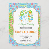 60年代の男の子の誕生日テーマ招待 招待状 (正面/裏面)