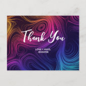 60年代の雰囲気漂うサークル＆スワール模様のサンキュー ポストカード (正面)
