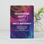 60年代の雰囲気 円と渦巻き模様 卒業 招待状 (スタンド正面)