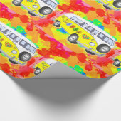 60年代の70年代のレトロの腰回りが大きなヴァンの絞り染め ラッピングペーパー (角)