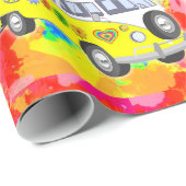 60年代の70年代のレトロの腰回りが大きなヴァンの絞り染め ラッピングペーパー (ロールコーナー)