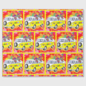 60年代の70年代のRetro HippyヴァンButterflyの絞り染め ラッピングペーパー (フラット)