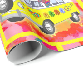 60年代の70年代のRetro HippyヴァンButterflyの絞り染め ラッピングペーパー