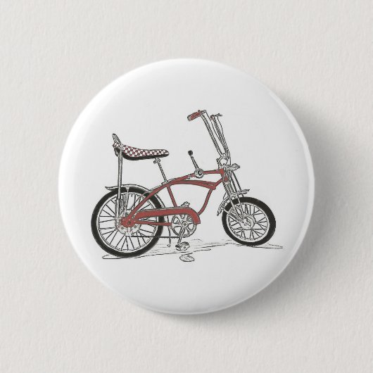 60年代のSchwinnのアカエイのApple Krate筋肉バイク 缶バッジ (正面)