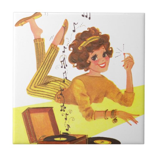 60年代は女の子の演じを記録します タイル (正面)