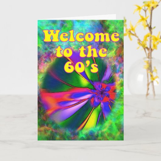 60年代への歓迎 カード (黄色い花)