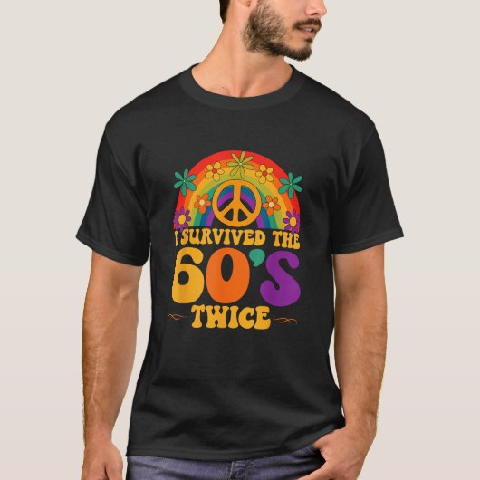60年代を2度生き延びた!おもしろデザイン Tシャツ (正面)