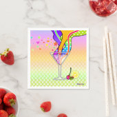 60年代アーポップ・アートのトスタイルマルチニ スタンダードカクテルナプキン (インサイチュ)