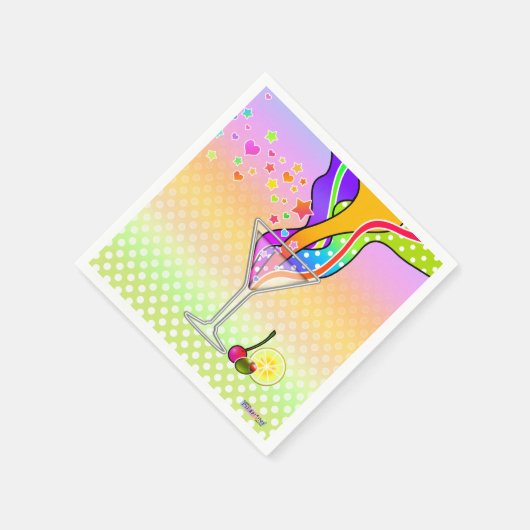 60年代アーポップ・アートのトスタイルマルチニ スタンダードカクテルナプキン (角)