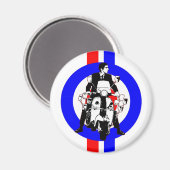 60年代スクーター・リデロンの標的とストライプ マグネット (正面/裏面)