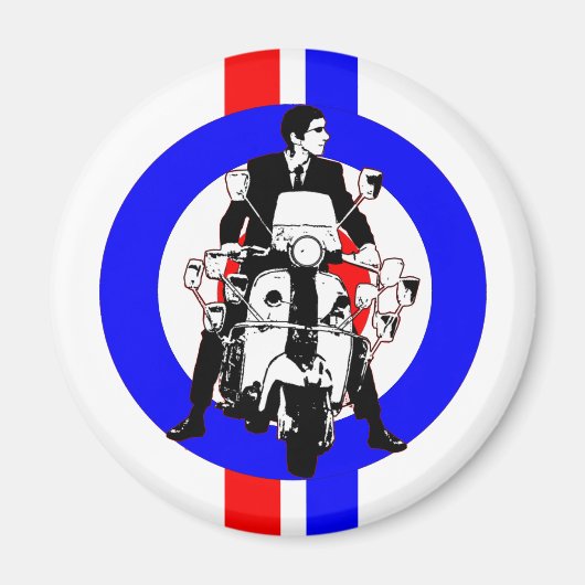 60年代スクーター・リデロンの標的とストライプ マグネット (正面)