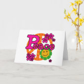 60年代スタイル平和 カード (黄色い花)