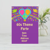 60年代テーマのフラワーパワー・ヒッピー・パーティ 招待状 (スタンド正面)