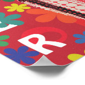 60年代テーマフラワーチャイルドスローガンretro ポスター (角)